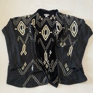 Lucky Bliss Aztec Print Waterfall Drapey Cardigan